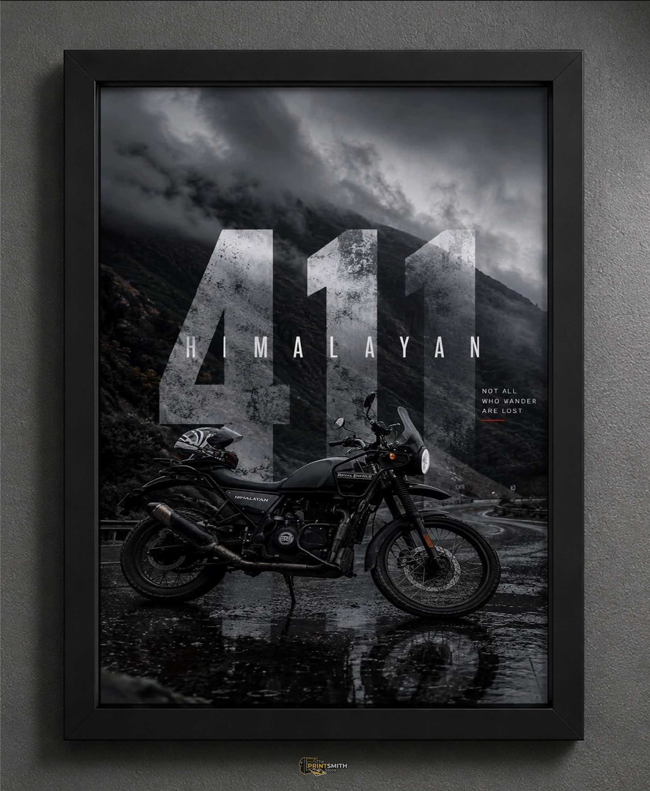 411 Himalayan Motorcycle Adventure Frame — Framed Print view 2