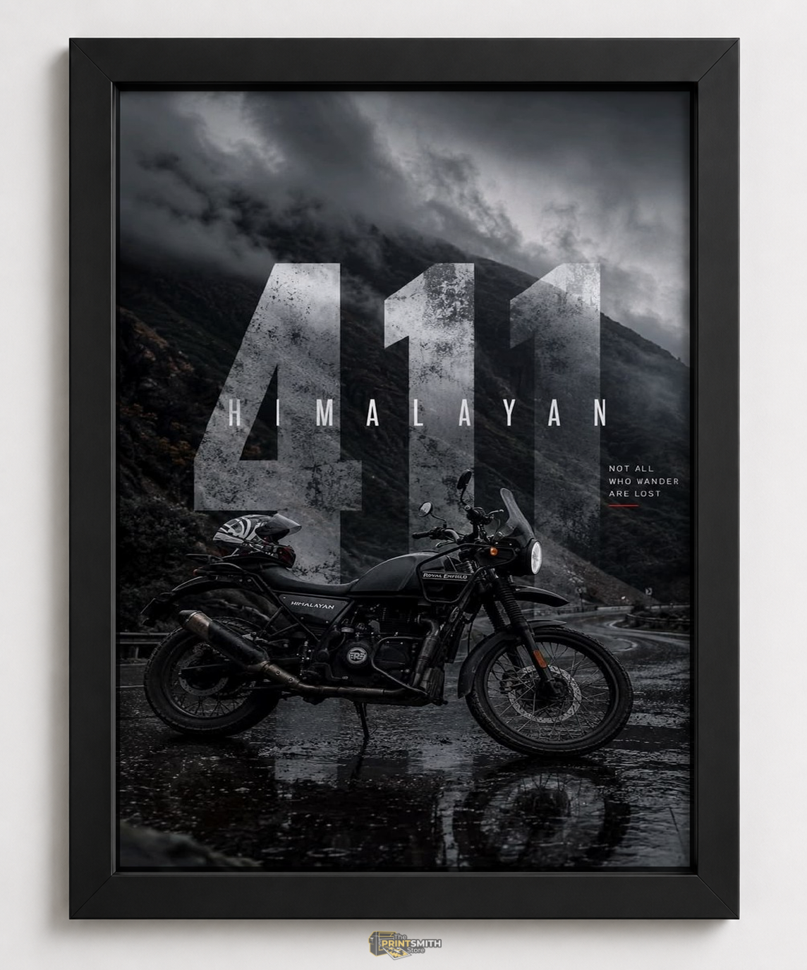 411 Himalayan Motorcycle Adventure Frame — Framed Print