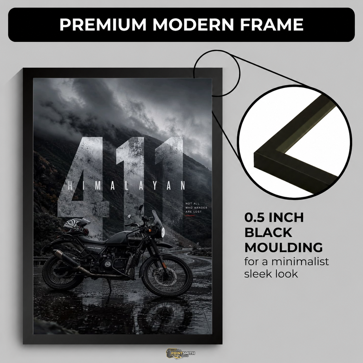 411 Himalayan Motorcycle Adventure Frame — Framed Print view 4