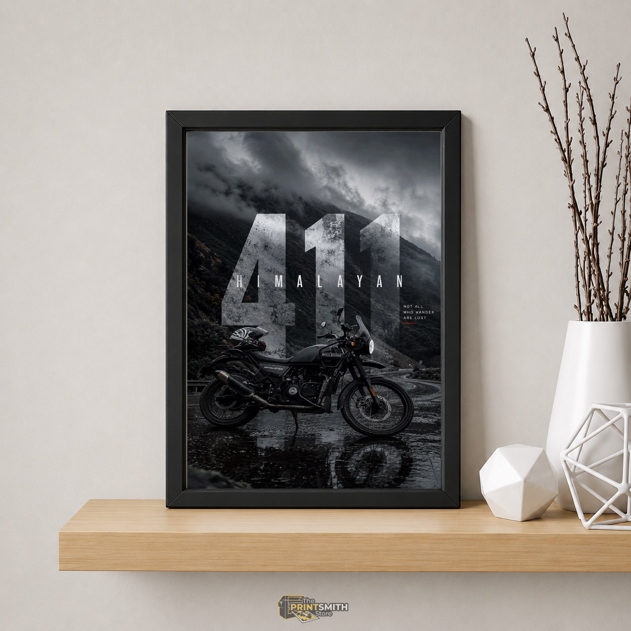 411 Himalayan Motorcycle Adventure Frame — Framed Print view 5