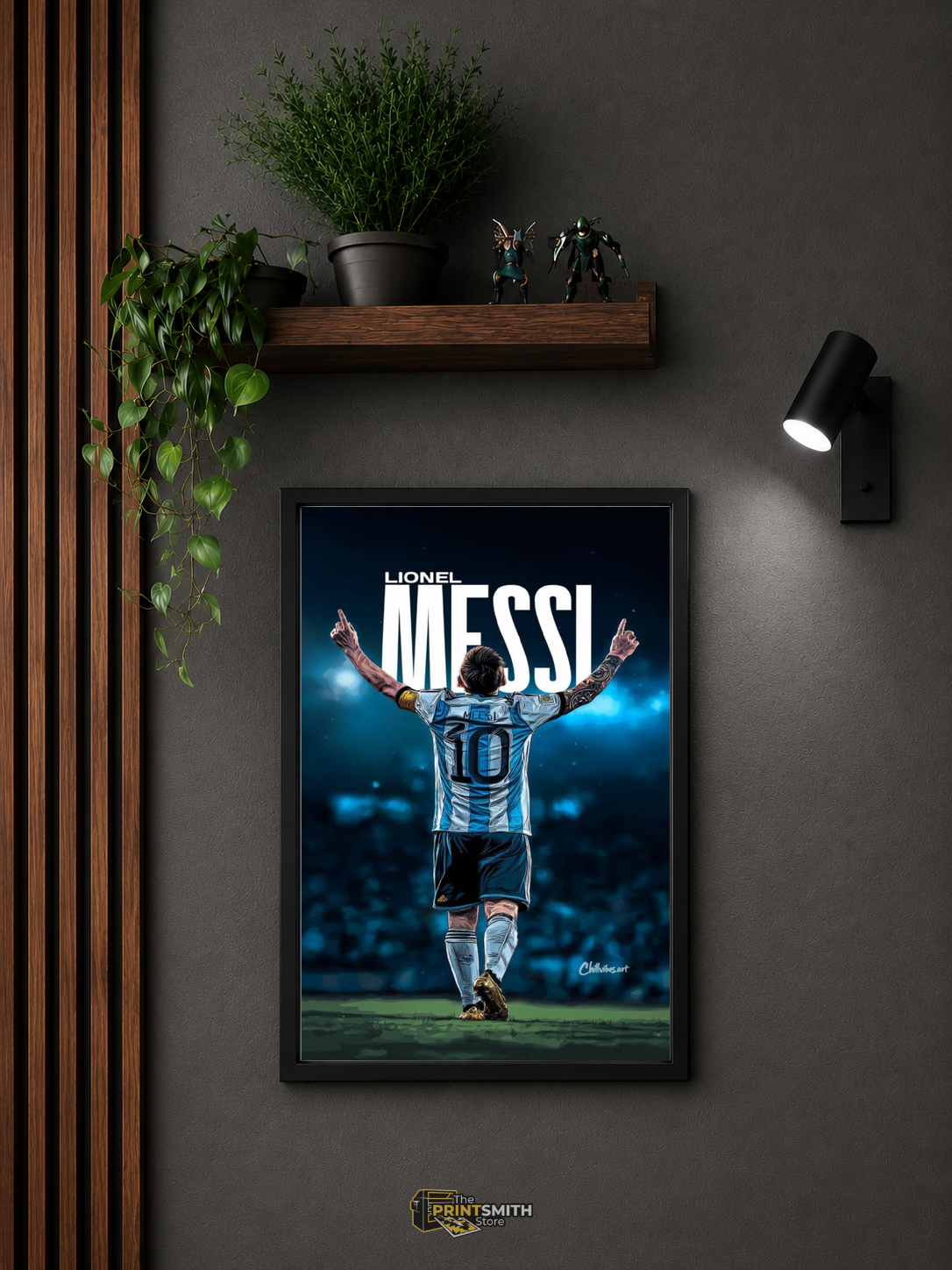 Lionel Messi T-Shirt — Framed Print view 3