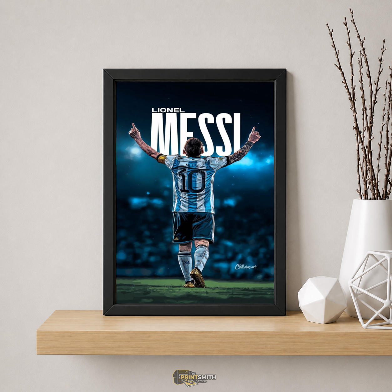 Lionel Messi T-Shirt — Framed Print view 5
