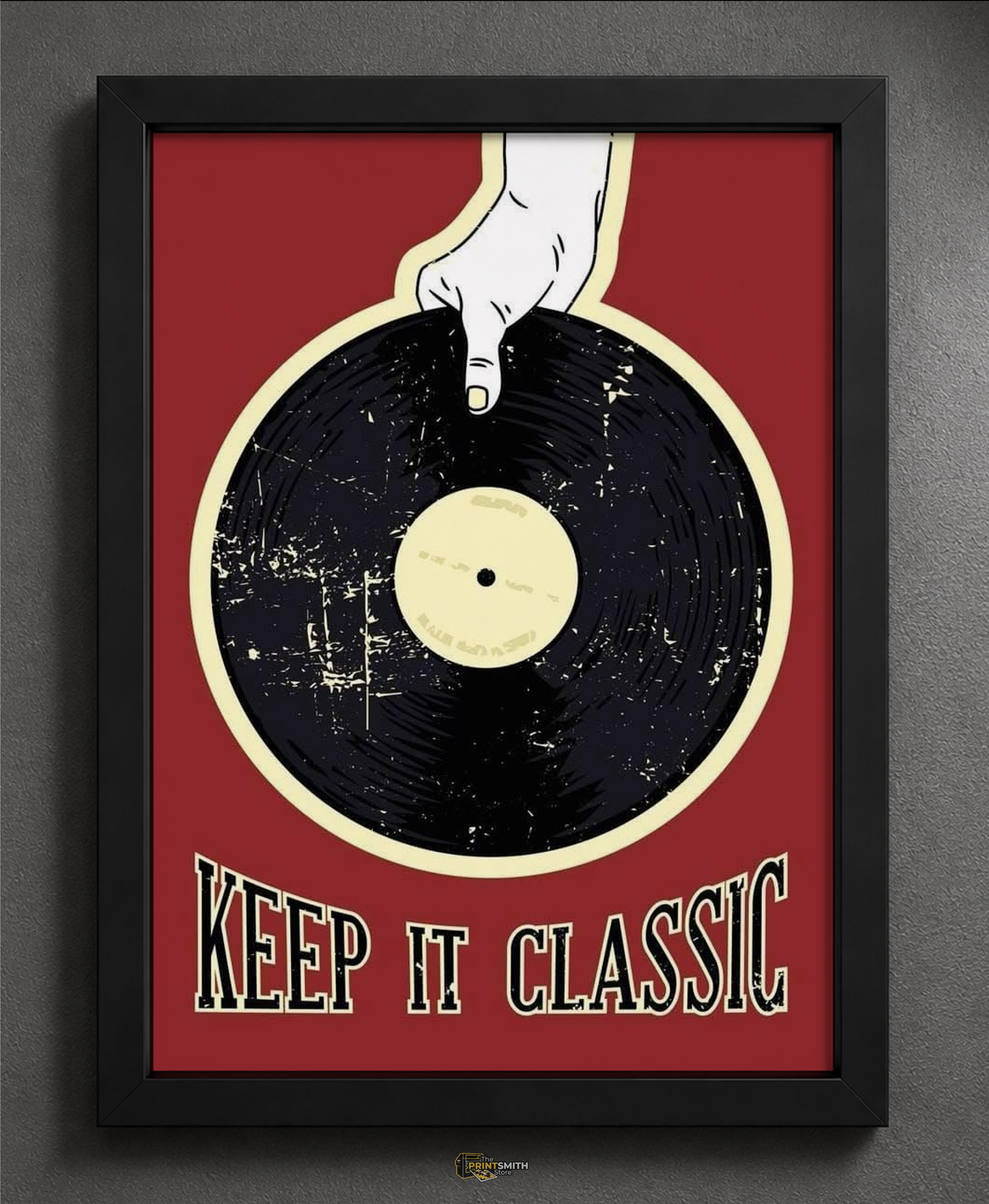 Keep It Classic Vinyl Record Frame — Framed Print view 2