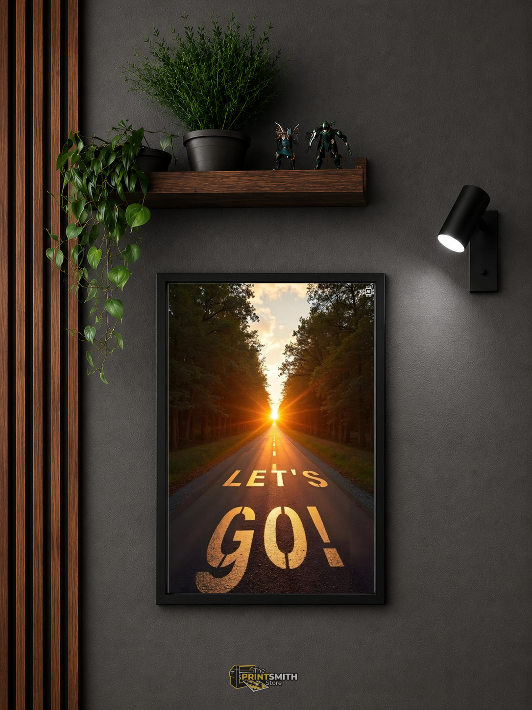 Let's Go! Sunset Road Frame — Framed Print view 3