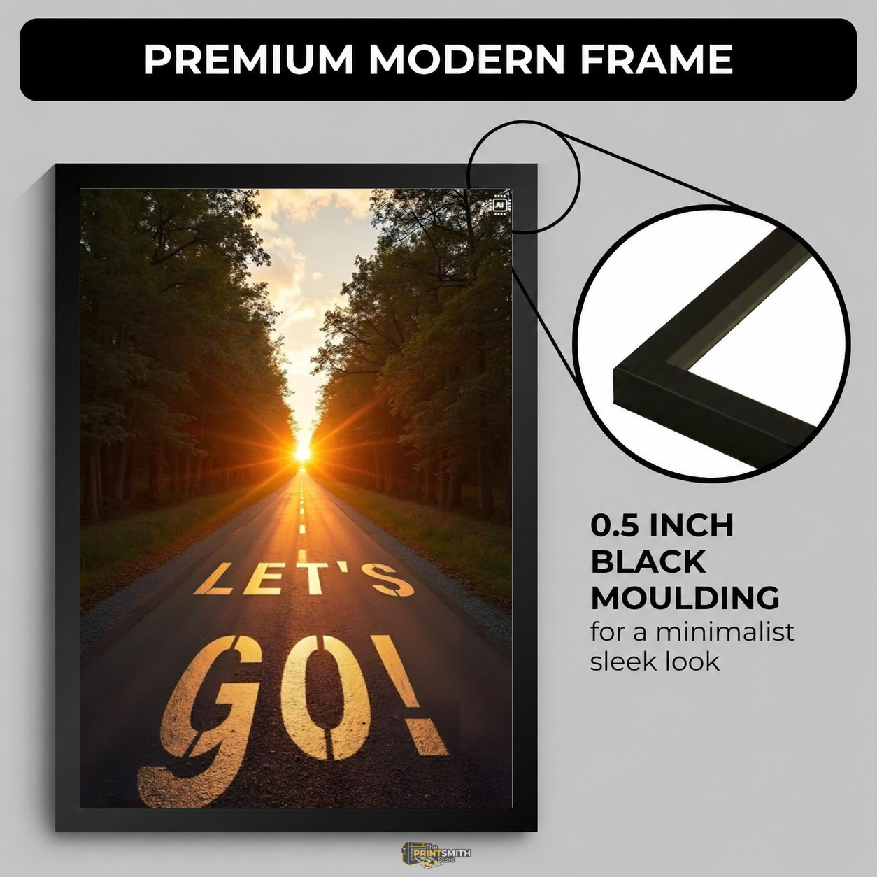 Let's Go! Sunset Road Frame — Framed Print view 4