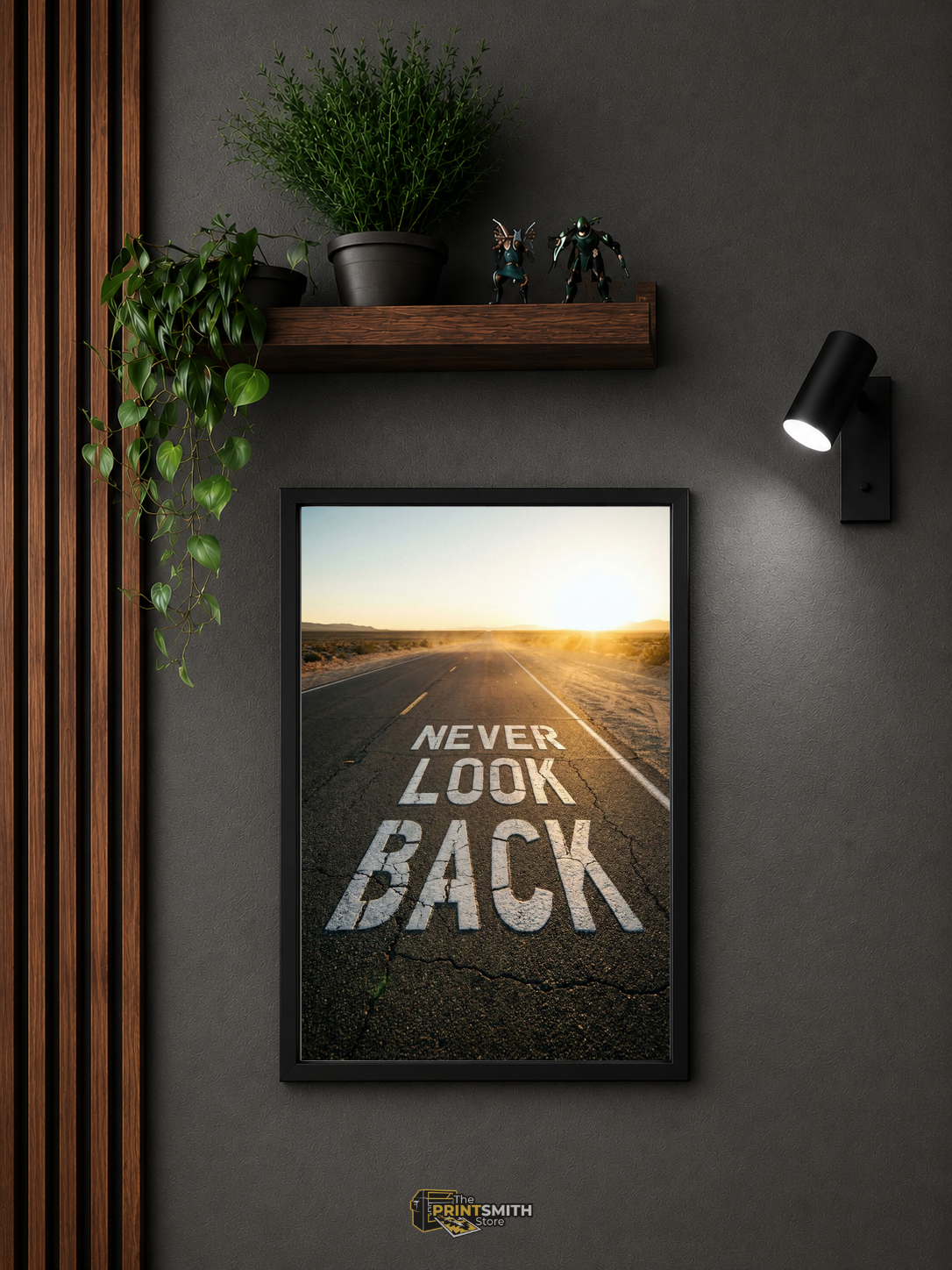 Never Look Back Desert Road Frame — Framed Print view 3