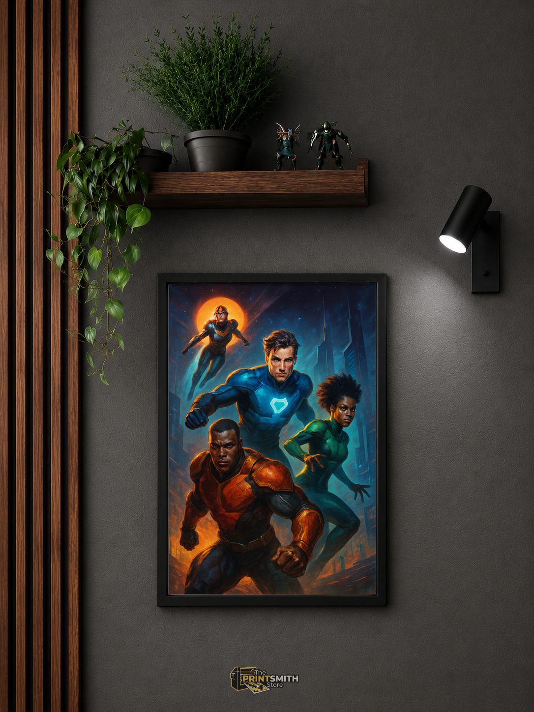 Superhero Squad T-Shirt — Framed Print view 3