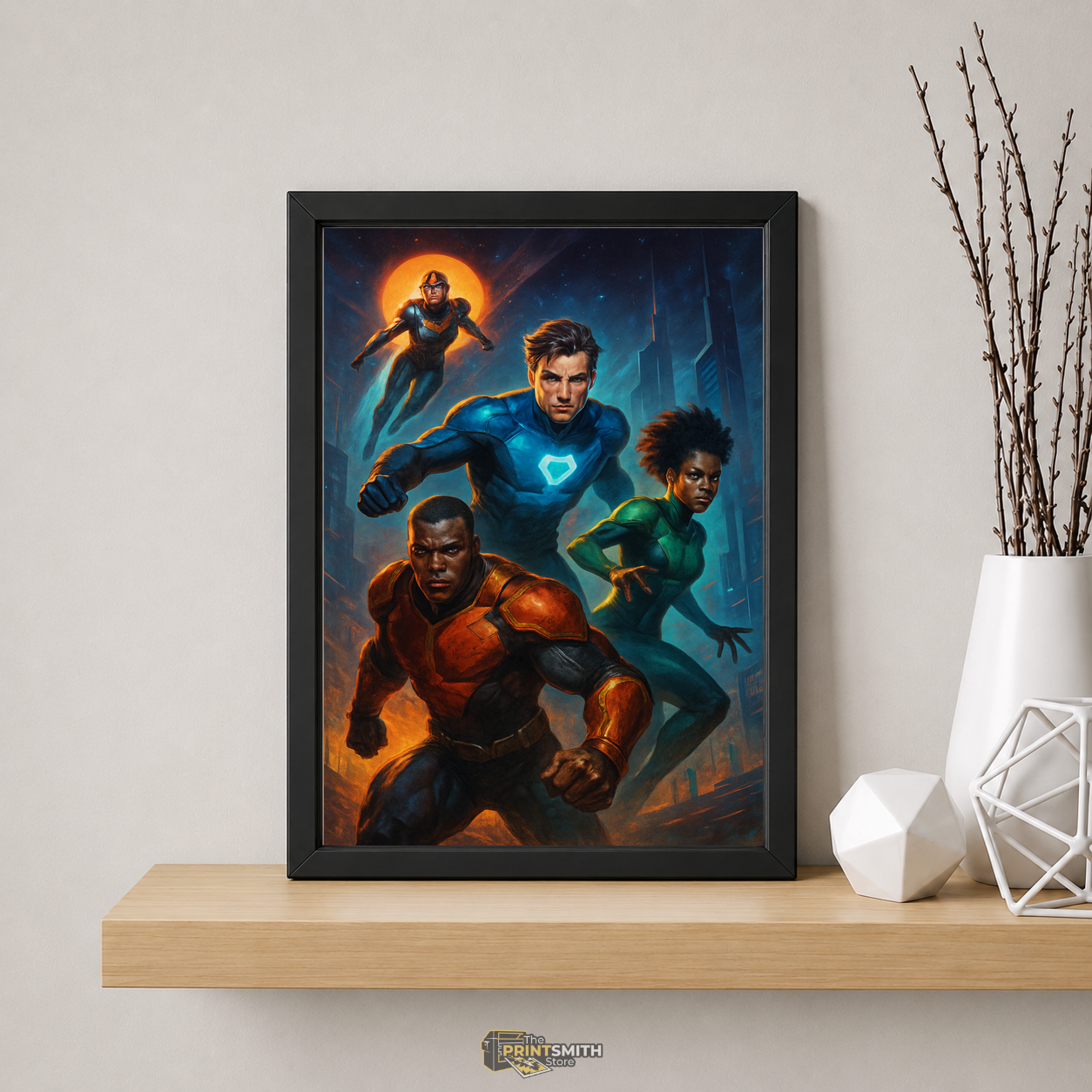 Superhero Squad T-Shirt — Framed Print view 5