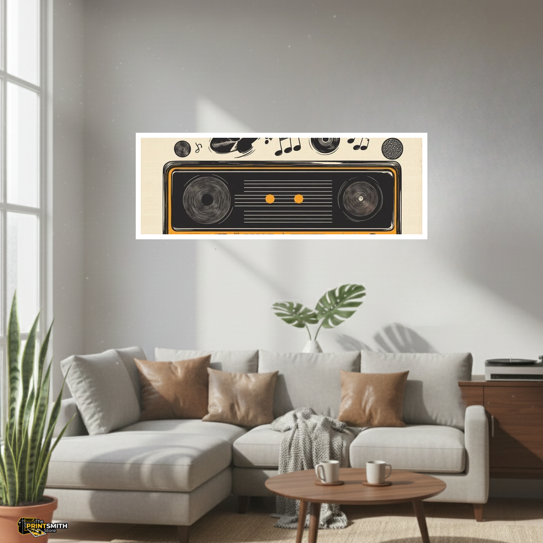 Retro Radio & Vinyl Illustration view 2