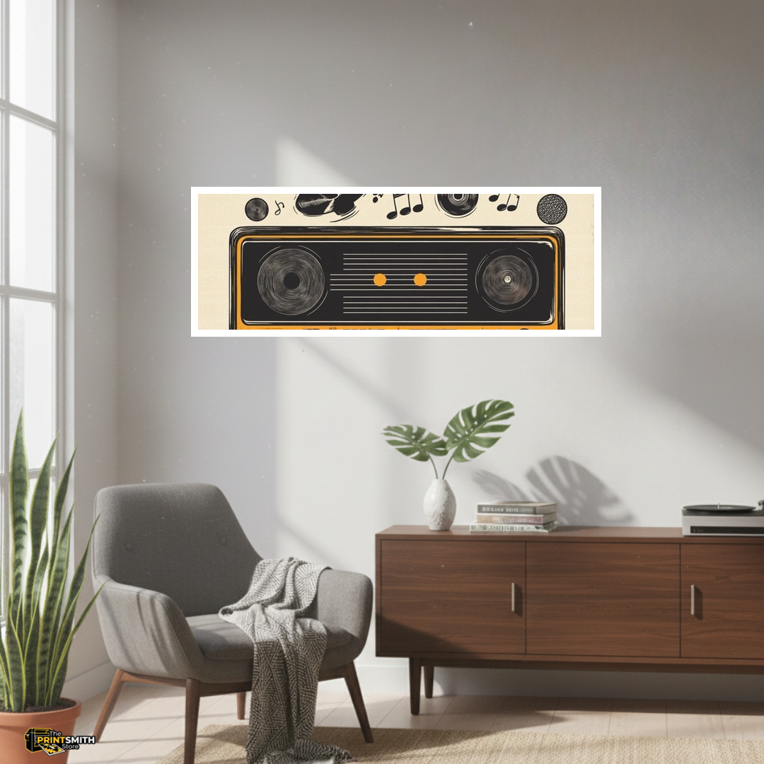 Retro Radio & Vinyl Illustration