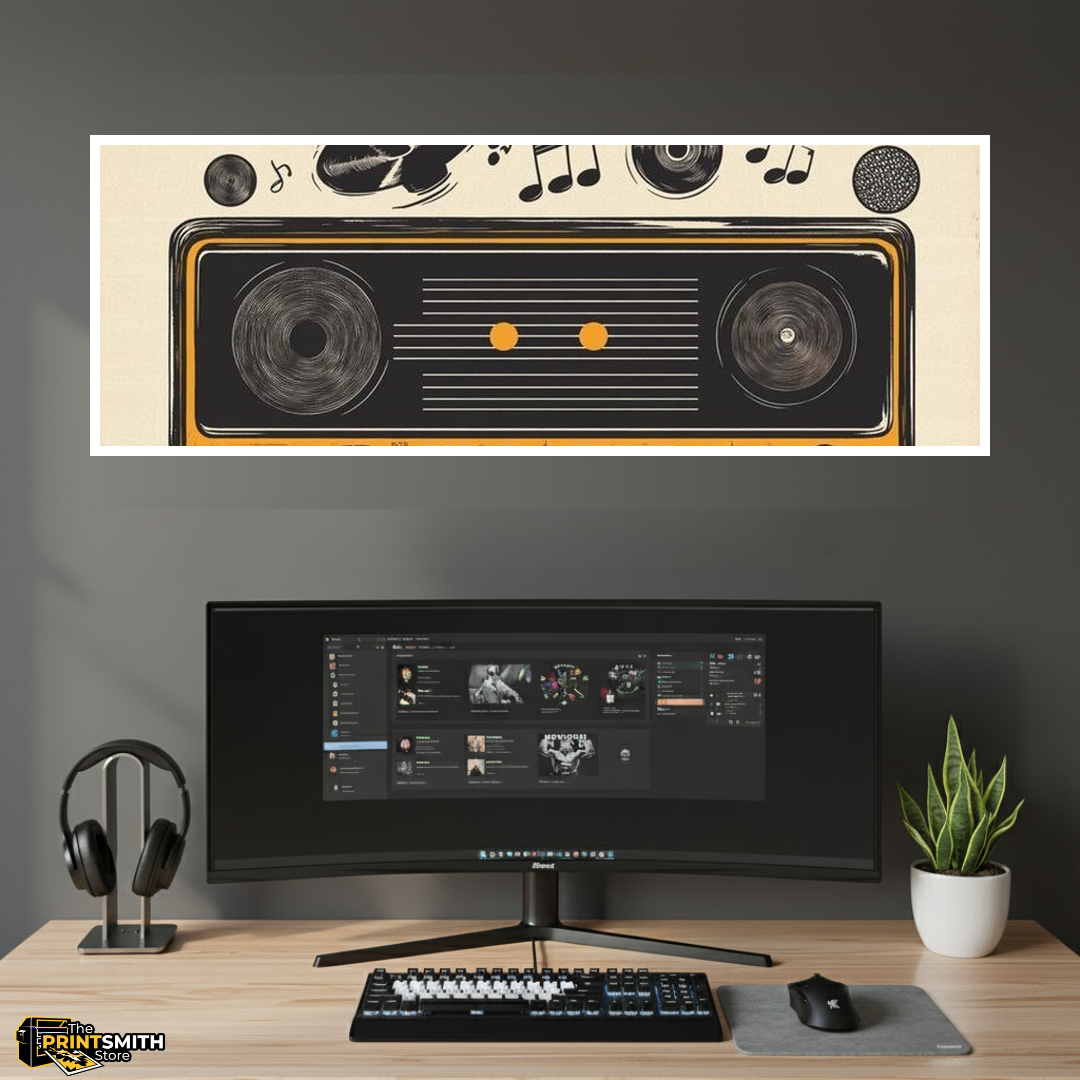 Retro Radio & Vinyl Illustration view 4