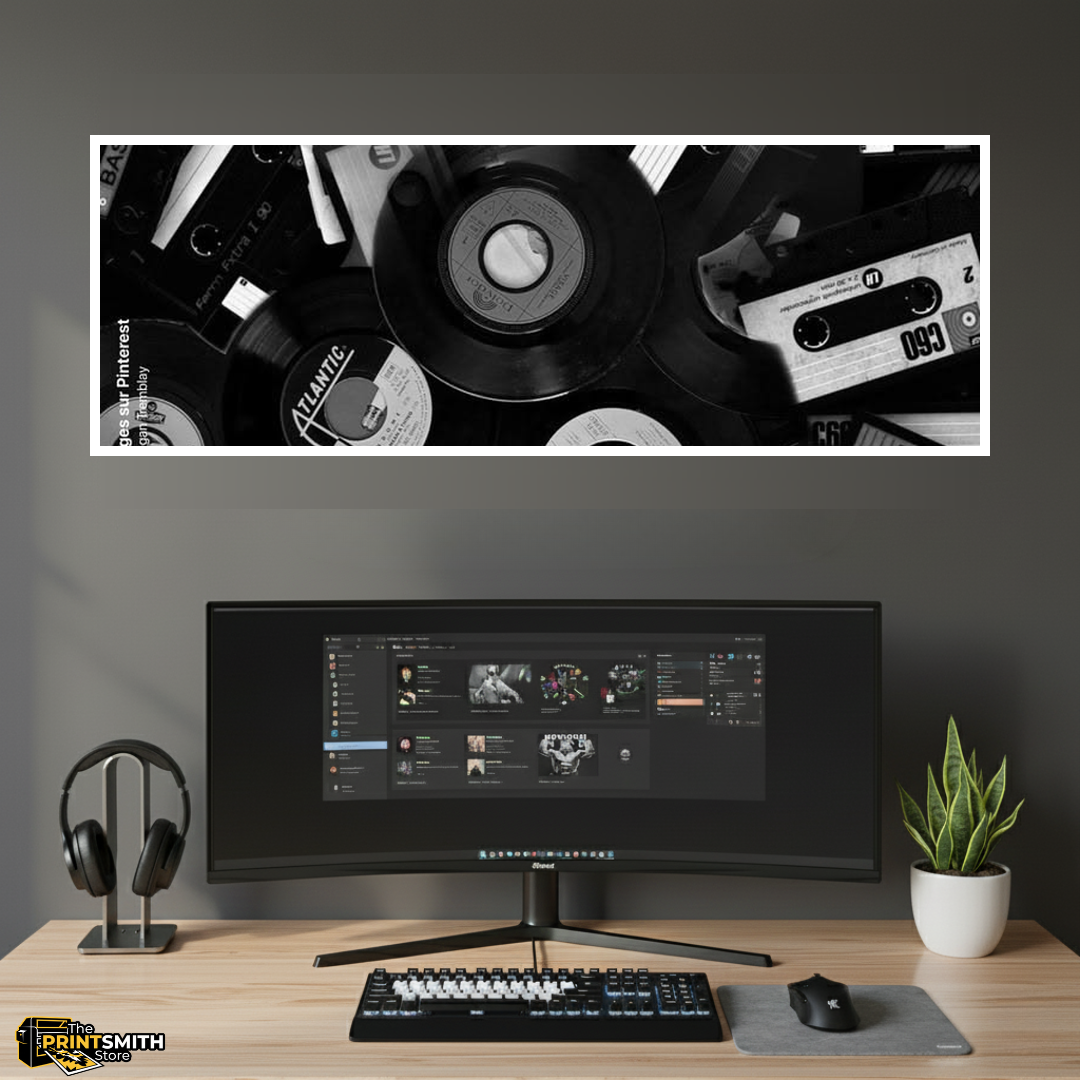Retro Vinyl And Cassette Collage view 4