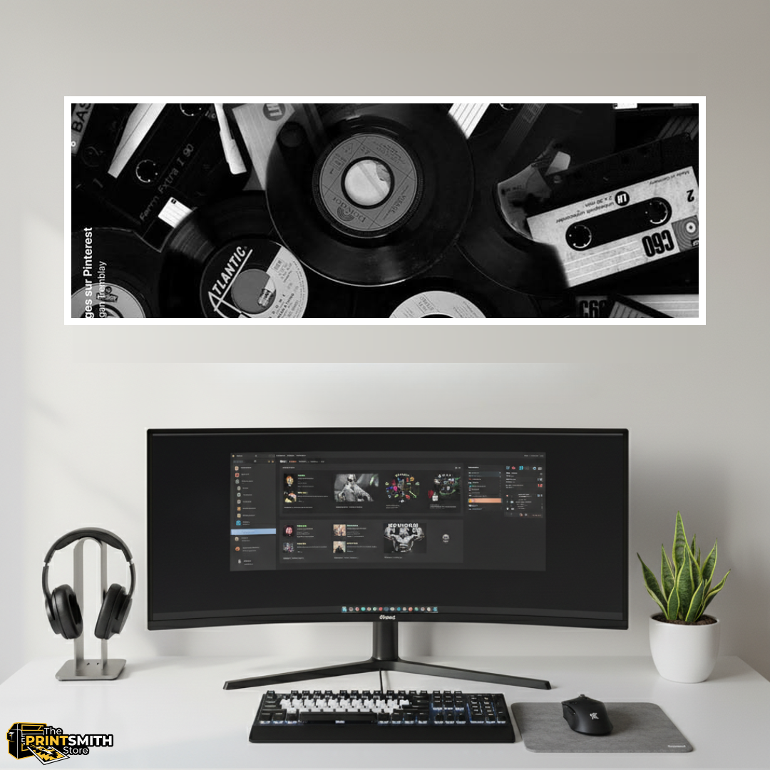Retro Vinyl And Cassette Collage view 3
