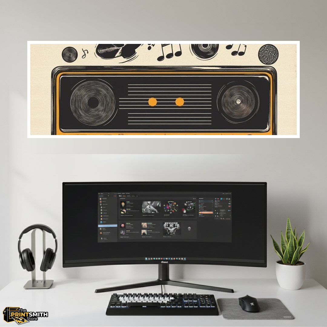 Retro Radio & Vinyl Illustration view 3