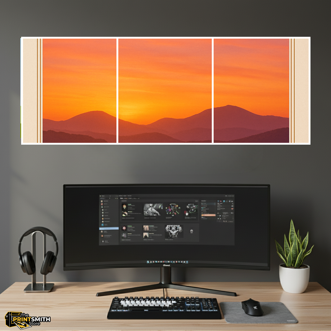 Vibrant Mountain Sunset — 3-Piece Set view 2