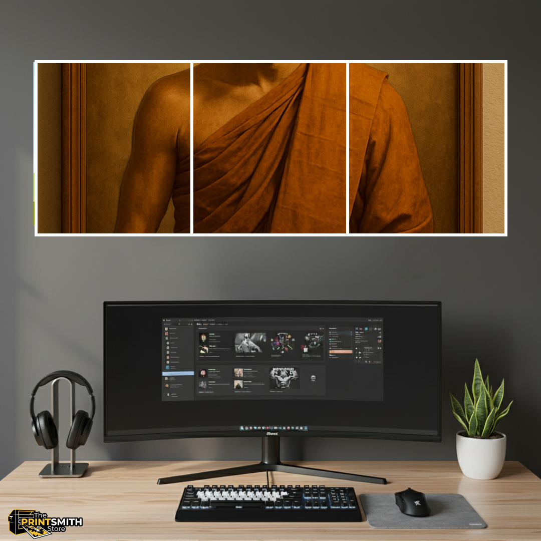 Serene Monk Portrait — 3-Piece Set view 2