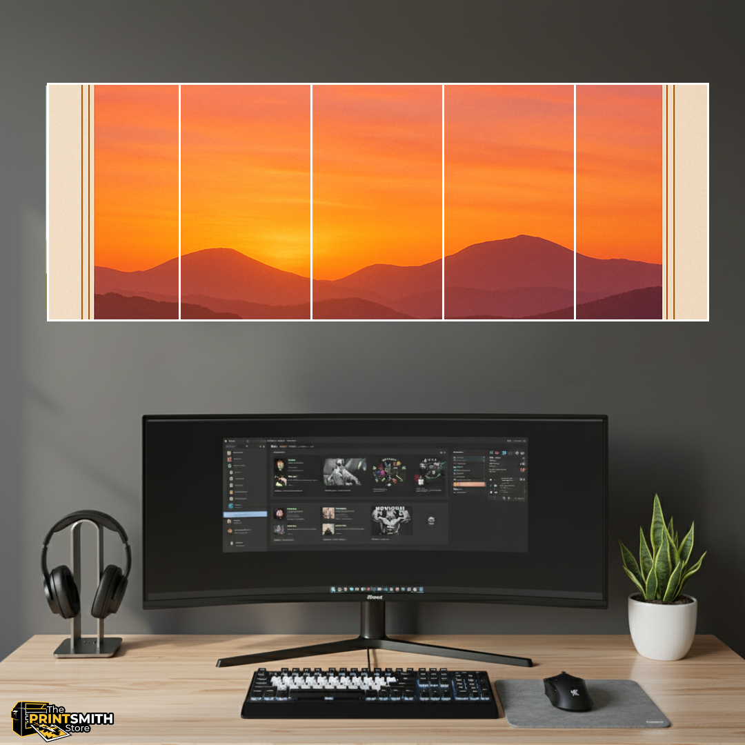 Vibrant Mountain Sunset — 5-Piece Set view 2