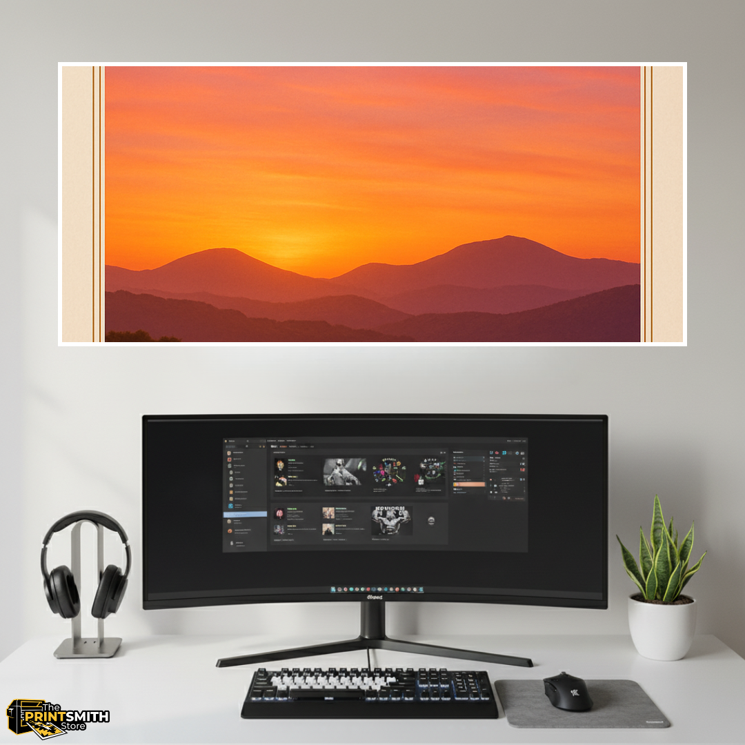 Vibrant Mountain Sunset view 3